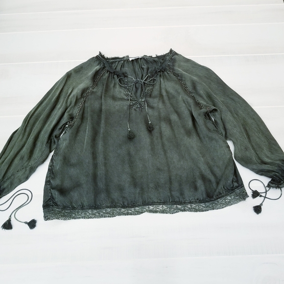{S} Zadig & Voltaire Theresa Blouse In Army Green - Picture 2 of 14